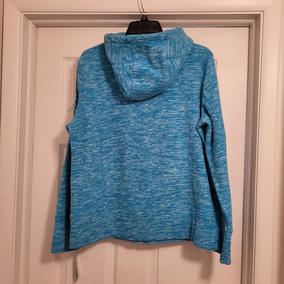 Women’s Calvin Klein Performance zippered hoodie heather turquoise blue. Size L - Picture 2 of 3
